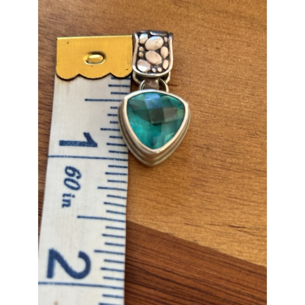 Sarda Blue Spinel and Sterling Silver Petite Handcrafted Pendant - Picture 5 of 6